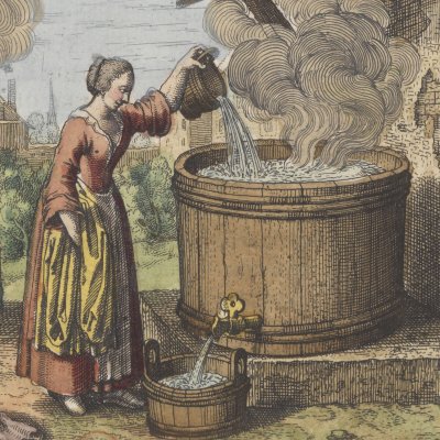 La femme qui lave du linge (M. Maier, Atalanta Fugiens, 1618)