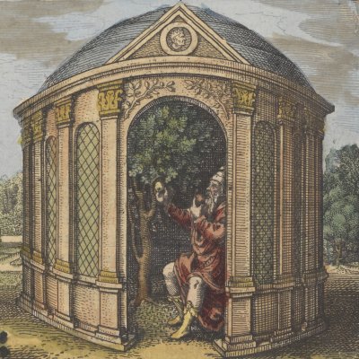Le vieillard enfermé avec les pommes d’or (Michel Maier, Atalanta Fugiens, 1618)