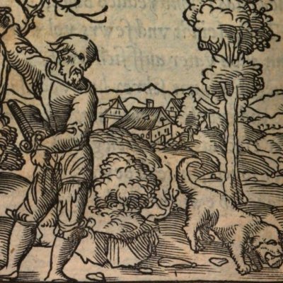 L’un pèche, l’autre est frappé (Alciat, Emblematum Libellus, 1542, n°70)