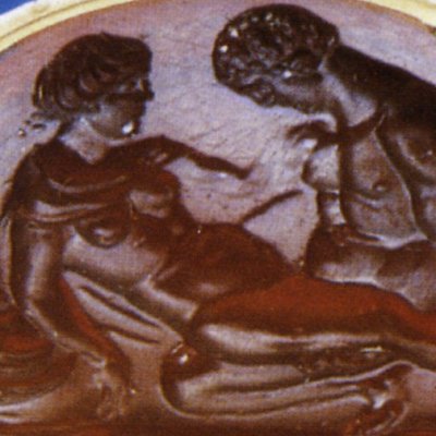 Hercule et Omphale (Intaille de cornaline)
