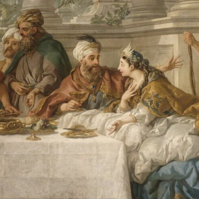 Le repas d’Esther et d’Assuerus (carton du Louvre) - J.-F. de Troy