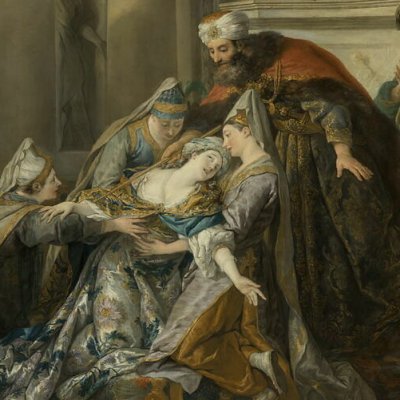 L’évanouissement d’Esther (carton du Louvre) - Jean-François de Troy