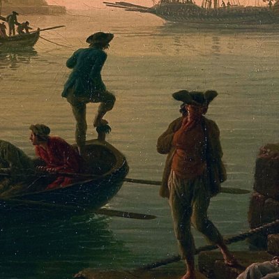 Le soir ou le coucher du soleil (Parties du jour, série Dauphin) - Vernet