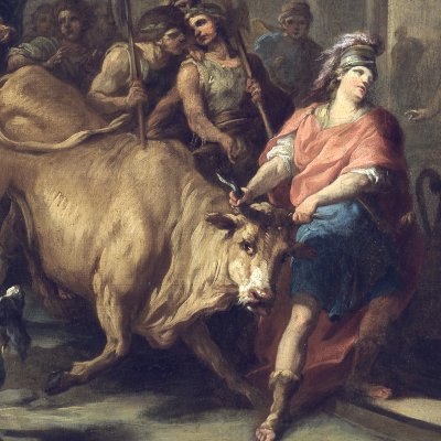 Thésée vainqueur du taureau de Marathon (version de Los Angeles) - Carle Vanloo