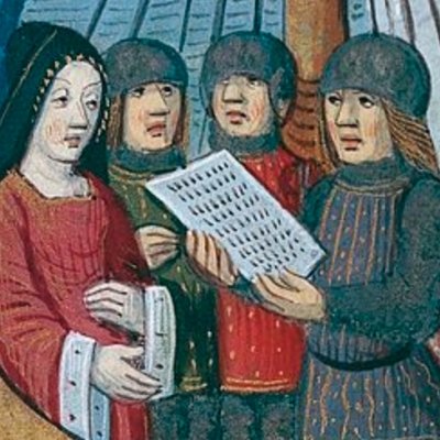 Guenièvre est emmenée en exil (Lancelot du lac, Bibl. de Turin)