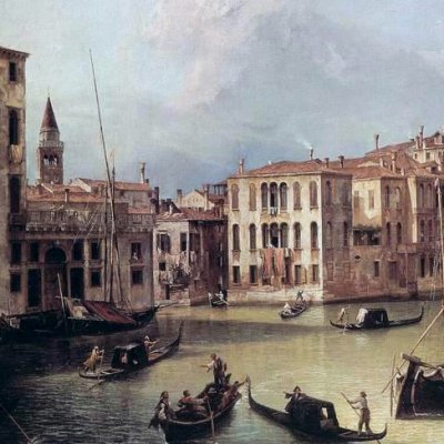 Vue nord est du Grand Canal du Palais Spinelli au Pont du Rialto - Canaletto