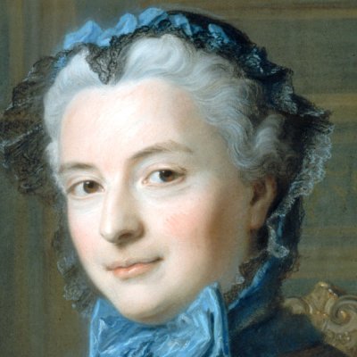 Mme la Présidente de Rieux en habit de Bal tenant un masque - La Tour