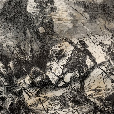 Jeanne d’Arc blessée devant Paris (H. Martin, Histoire de France, 1886) - Burgun