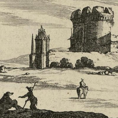 Vue du château de la Porte Réale de Marseille - Pérelle d’après Silvestre