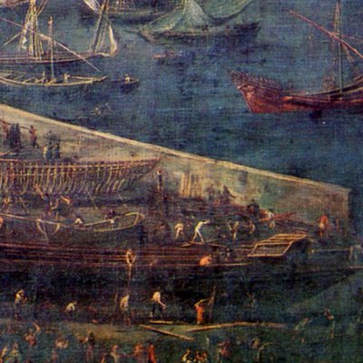 Construction de galères & du nouvel arsenal de Marseille vers 1666 - Jean-Baptiste de la Rose