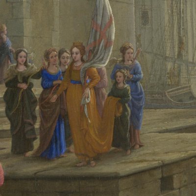 Port de mer avec l’embarquement de sainte Ursule - Le Lorrain