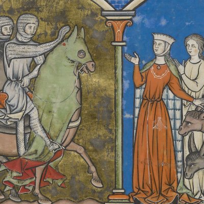 La rencontre de David et d’Abigaïl (Bible de Maciejowski, fol. 33v°)