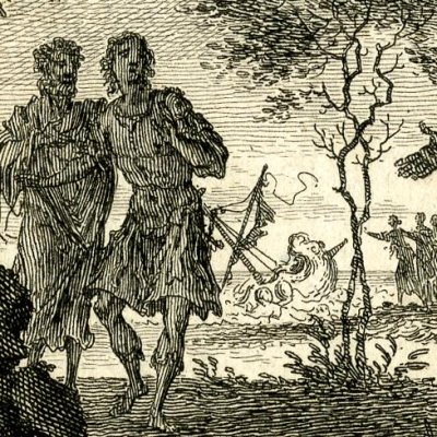 Télémaque et Mentor abordent l’île de Calypso (Télémaque, 1755, livre I) - Fokke