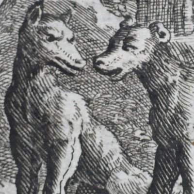 Le Loup et le chien (Fables de La Fontaine, Barbin, 1668) - Chauveau