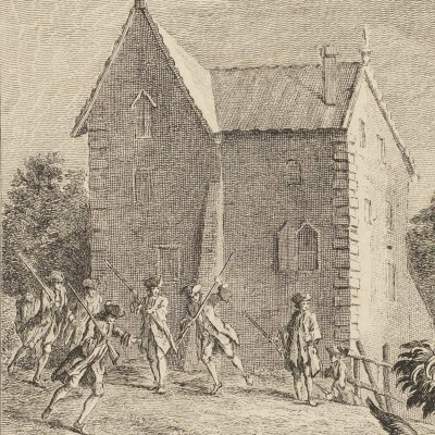 Les deux mulets, 1ère planche (La Fontaine, Desaint et Saillant, 1755) - Oudry