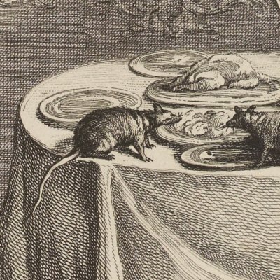 Le rat de ville & le rat des champs (La Fontaine, Desaint… 1755) - Oudry