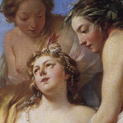 Psyché abandonnée par l’Amour, recueillie et consolée par les nymphes - Pierre
