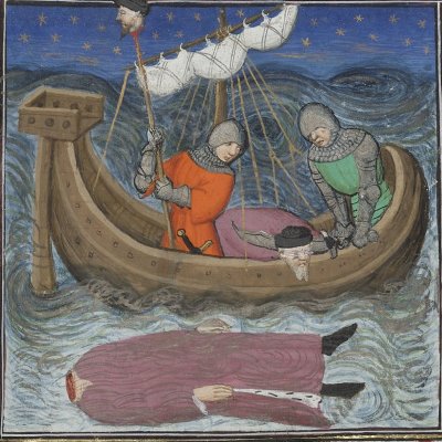La mort de Pompée (Boccace, De casibus, Bnf Fr226, f169r) - Maître de Rohan