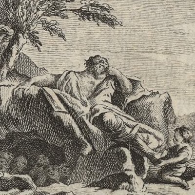 Le petit poucet, vignette (Histoires ou contes du temps passé, La Haye, 1742) - Fokke d'après de Sève