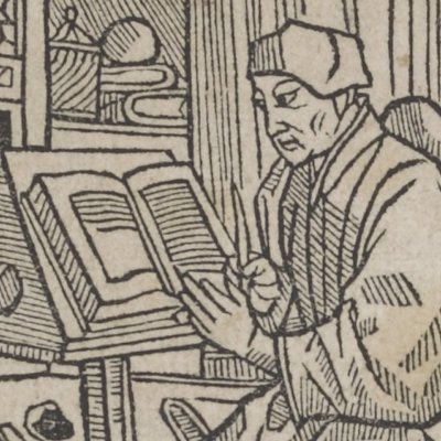L’humaniste Guy Jouveneaux dans son étude (Térence, Comédies, Trechsel, 1493)