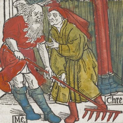 Héautontimoroumenos, acte I, scène 1 (Térence, Comédies, Trechsel, 1493)
