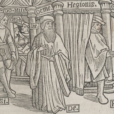 Les Adelphes, acte III, scène 3, fin (Térence, Comédies, Trechsel, 1493)