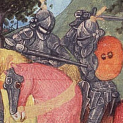 Pyrrhus venge la mort d’Achille contre les Troyens (Epître d’Othéa, La Haye KB 74G27, f32)