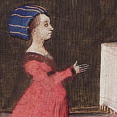 Cassandre prie dans un temple (Epître d’Othéa, La Haye KB 74G27, f33)