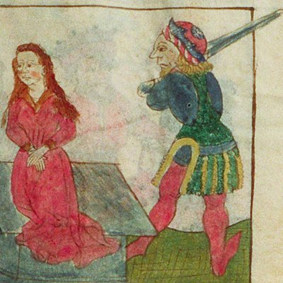 Le sacrifice de Jephté (Speculum humanae salvationis, KB 10 B 34, F6ra)