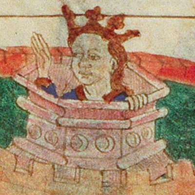 Les jardins suspendus de Babylone (Speculum humanae salvationis, KB 10 B 34, F6rb)