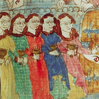 Les vierges folles et les vierges sages (Speculum humanae salvationis, KB 10 B 34, F41r)