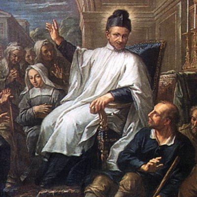 St Vincent de Paul prêche les pauvres de l’hôpital du Nom de Jésus - Frère André
