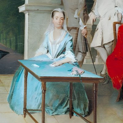 La famille Schutz et leurs amis sur une terrasse - Philip Mercier