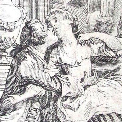 Pamela & Mr. B ds le pt cabinet du jardin (Tome 17, Paméla, 1823) - Marillier