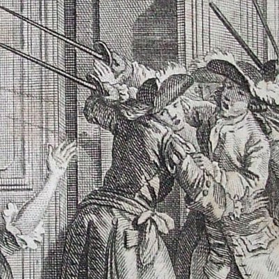 Dona Pastrino poignarde dona Diana (T2, Mém d’un h de qualité, 1823) - Marillier