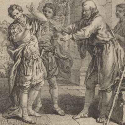 Bélisaire mendiant (Marmontel, Bélisaire, 1767) - Gravelot
