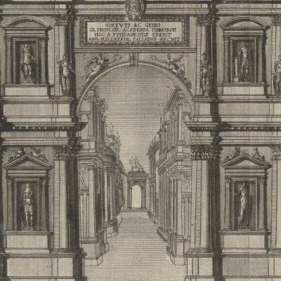 Le Teatro Olimpico (O. B. Scamozzi,  Les Bâtiments et les dessins de Palladio…, Vicence, 1796) - Mugnon