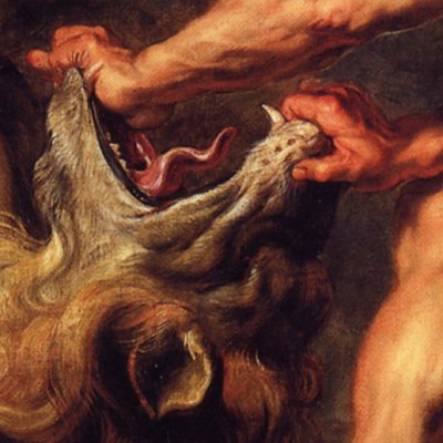 Samson broyant les machoires du lion - Rubens