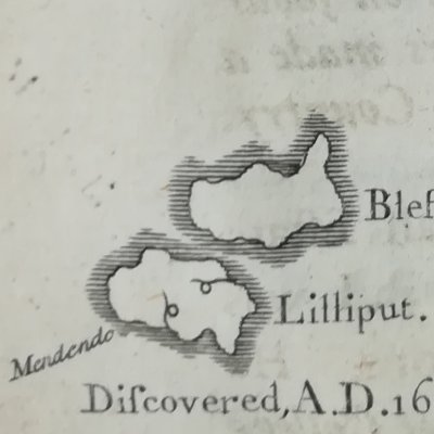 Carte du voyage à Lilliput (Gulliver’s Travels, I, 1726) - Hermann Moll