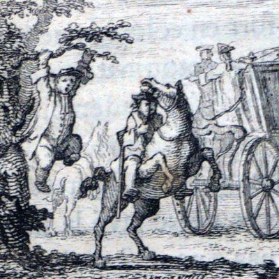 Ragotin pendu à un arbre (Roman comique, III, 12, éd. 1752) - De Sève