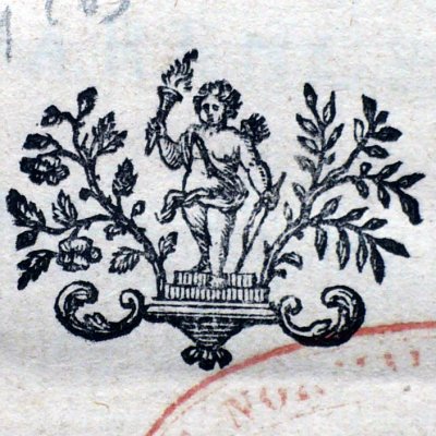 Dernières œuvres de Scarron, fleuron de la page de titre (t 1, éd. 1752)