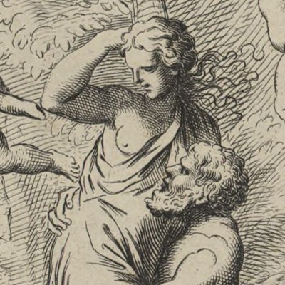 Hercule enlevant Déjanire - Audran d’après Poussin