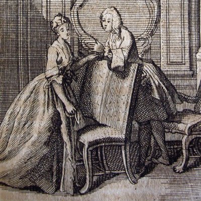 Pamela tells Mr. B about her jealousy of the Countess (Pamela, Leipzig 1750, fig26) - Brühl