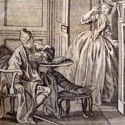 Mrs Darnford s’occupe de son père malade (Pamela, Leipzig 1750, fig16) - Brühl