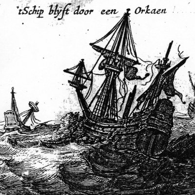 Tempête (Verhael van de Avontuerlijke Reyse…, p49, in Oost en Westindische Voyagien..., 1650)