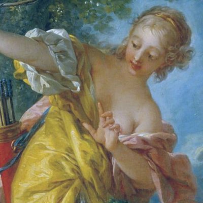 Sylvie, fuyant le loup qu’elle a blessé - Boucher