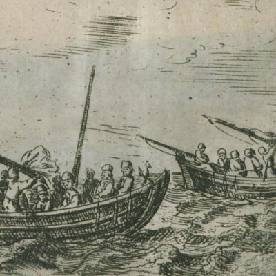 Le bateau est englouti (Voyage de Bontekoe, 1647)