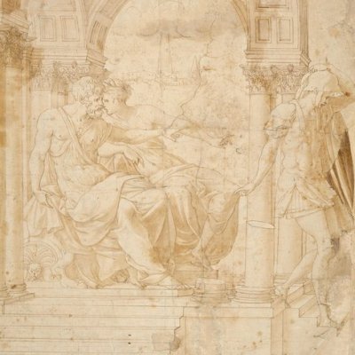 Hippolytus accused by Phaedra to Theseus - Primaticcio