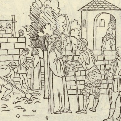 3e chariot : Acrisios emmure sa fille Danaé (Hypnerotomachia 1499, p. 168)