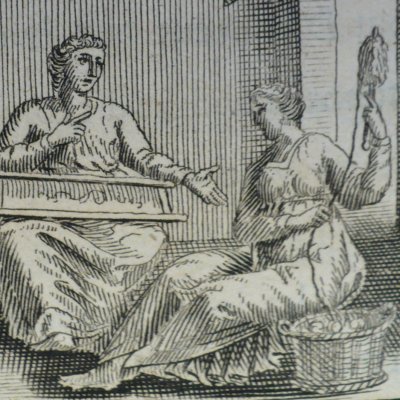 Les filles de Minée (Fables de La Fontaine, 1694) - atelier de Chauveau